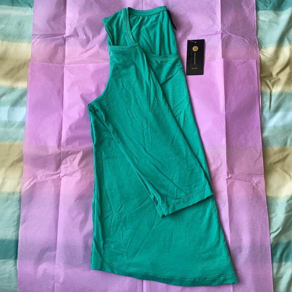 NEW⭐️ JM Collection Petite Size M Aqua Green Long Top